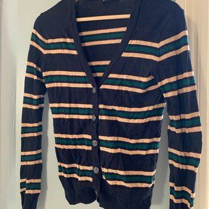 BDG Striped Button-Up Cardigan - S